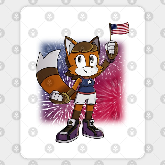 Patriotic Cinder Sticker by Firestorm Fox